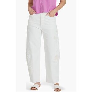 NWT Driftwood x Petunia Patchwork High-Waist Wide Leg White Jeans Size 31